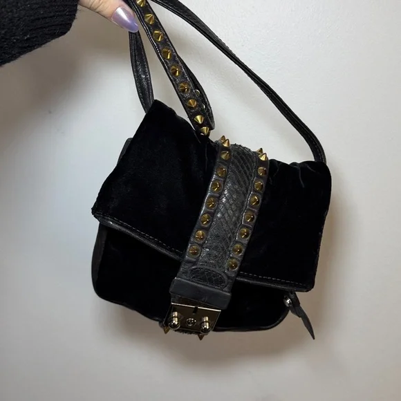 3.1 Phillip Lim black velvet crossbody bag